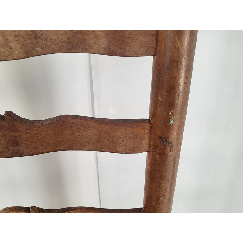 Pair of vintage ladder back armchairs