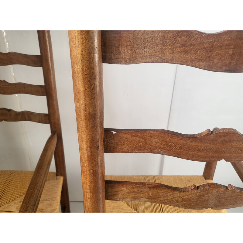 Pareja de sillones vintage con respaldo de escalera
