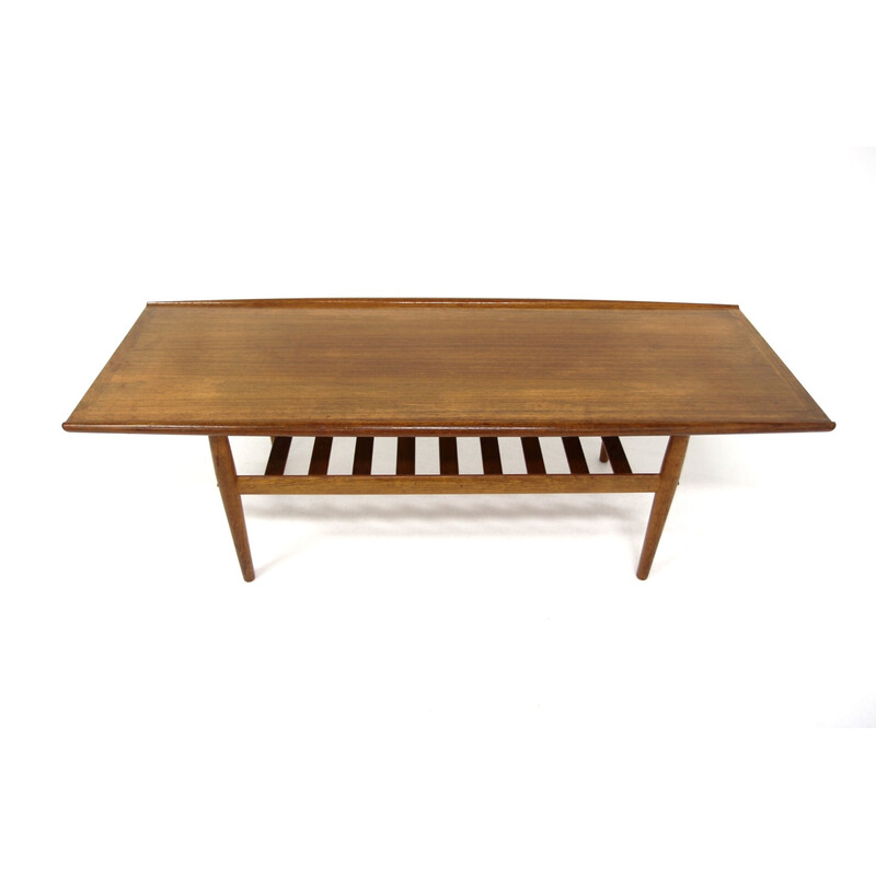 Mesa de café Vintage de teca escandinava da Grete Jalk para Glostrup Møbelfabrik, Dinamarca 1960