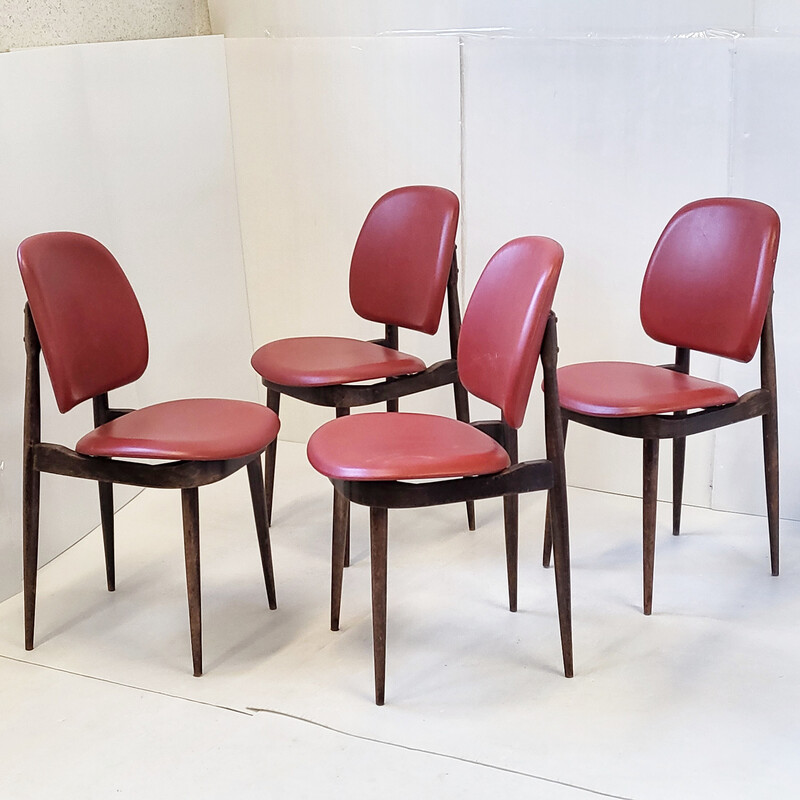Lot de 4 chaises vintage Pégase pour Baumann, 1960