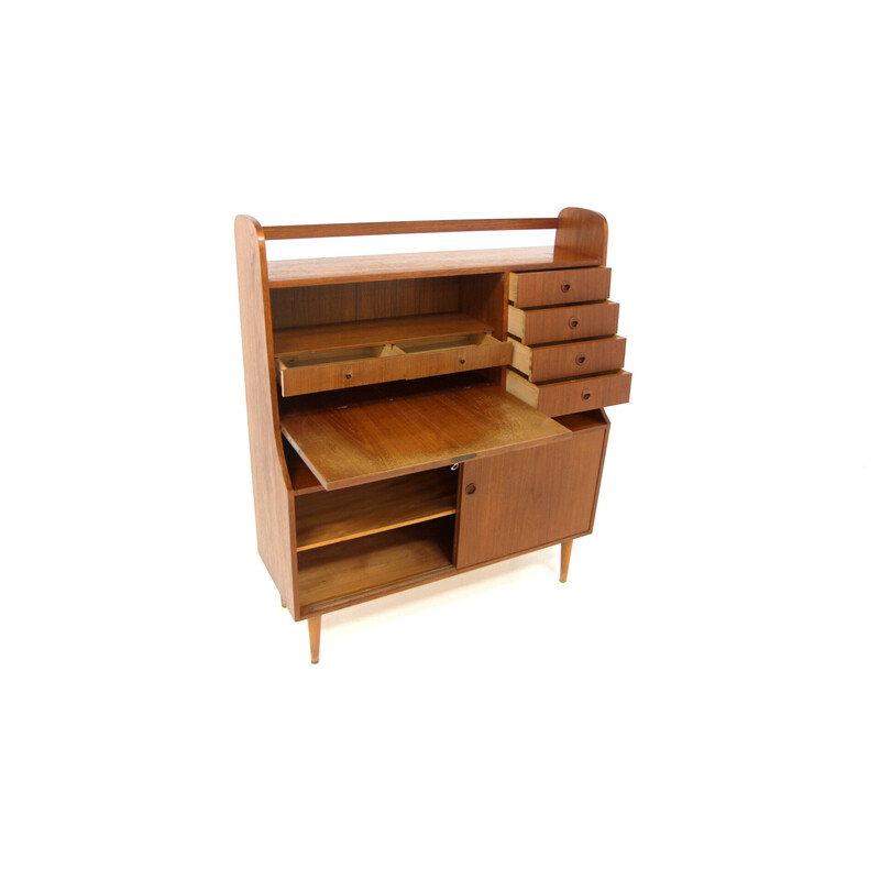 Scandinavian vintage teak secretary, Sweden 1960