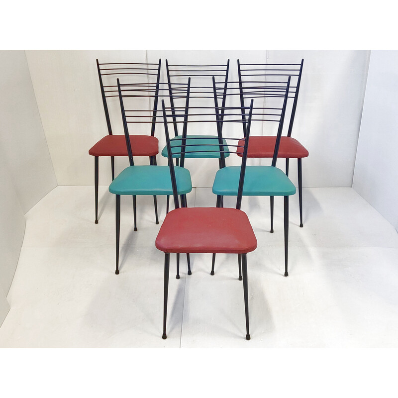 Lot de 6 chaises vintage, 1950