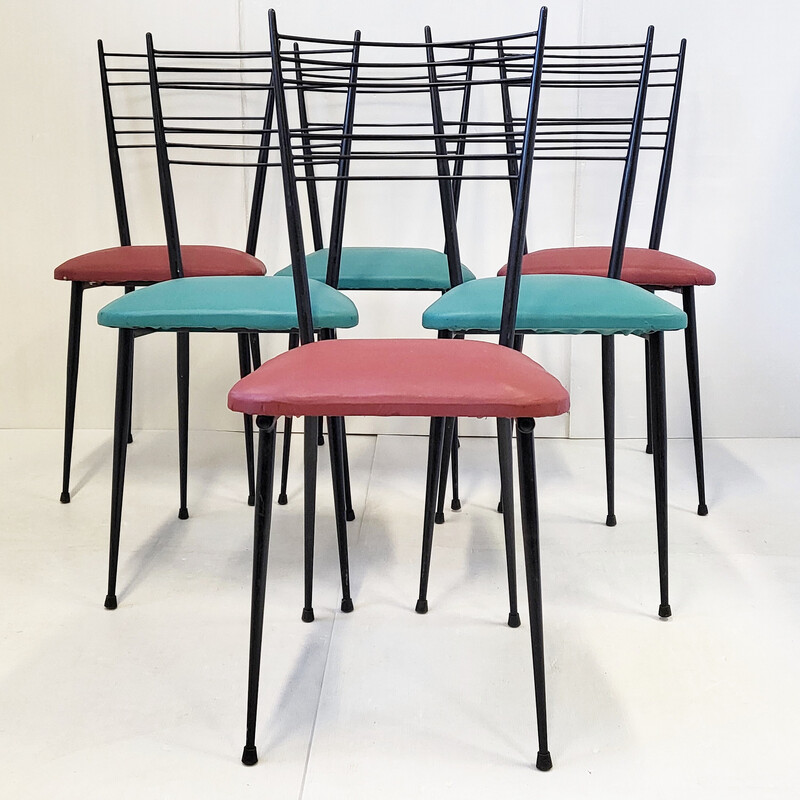 Set van 6 vintage stoelen, 1950