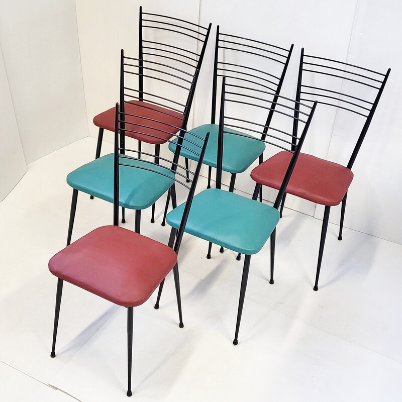 Lot de 6 chaises vintage, 1950