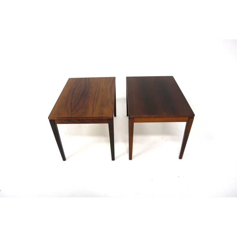 Pair of Scandinavian vintage rosewood side tables, Sweden 1960