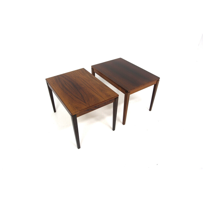 Pair of Scandinavian vintage rosewood side tables, Sweden 1960