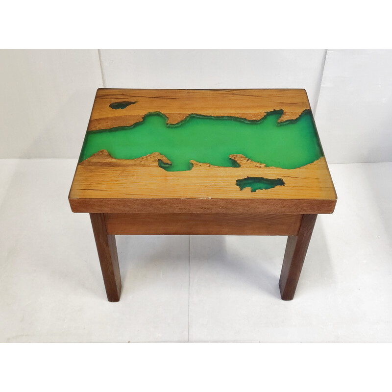 Vintage side table in epoxy resin, 1960