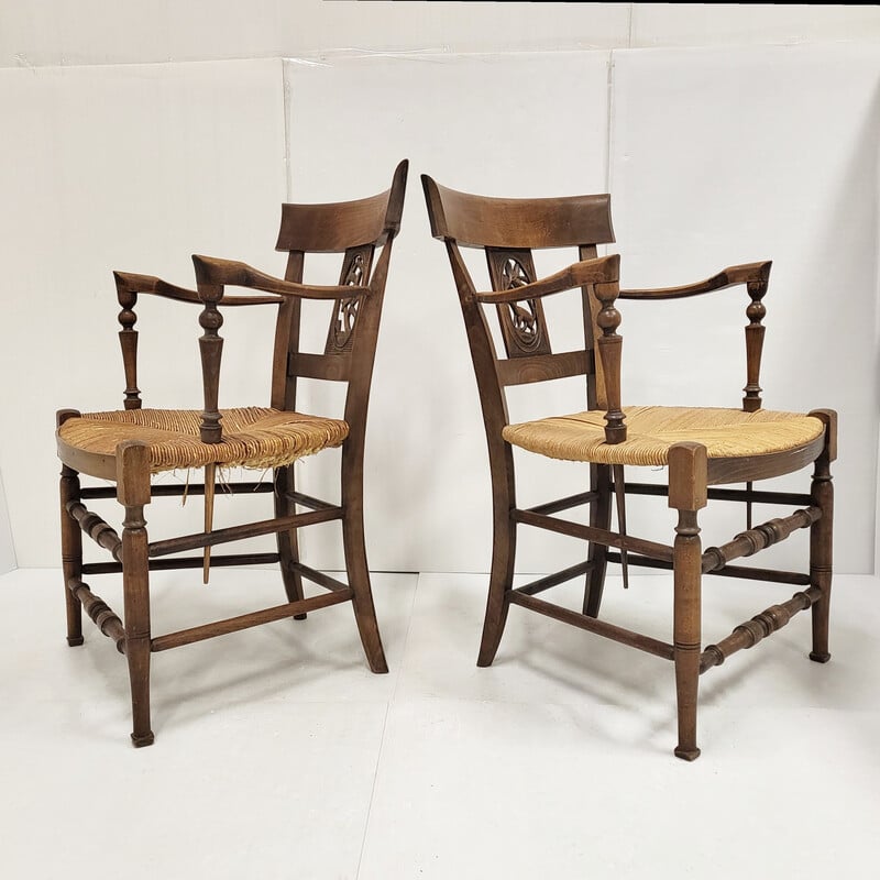 Pair of vintage Landes armchairs