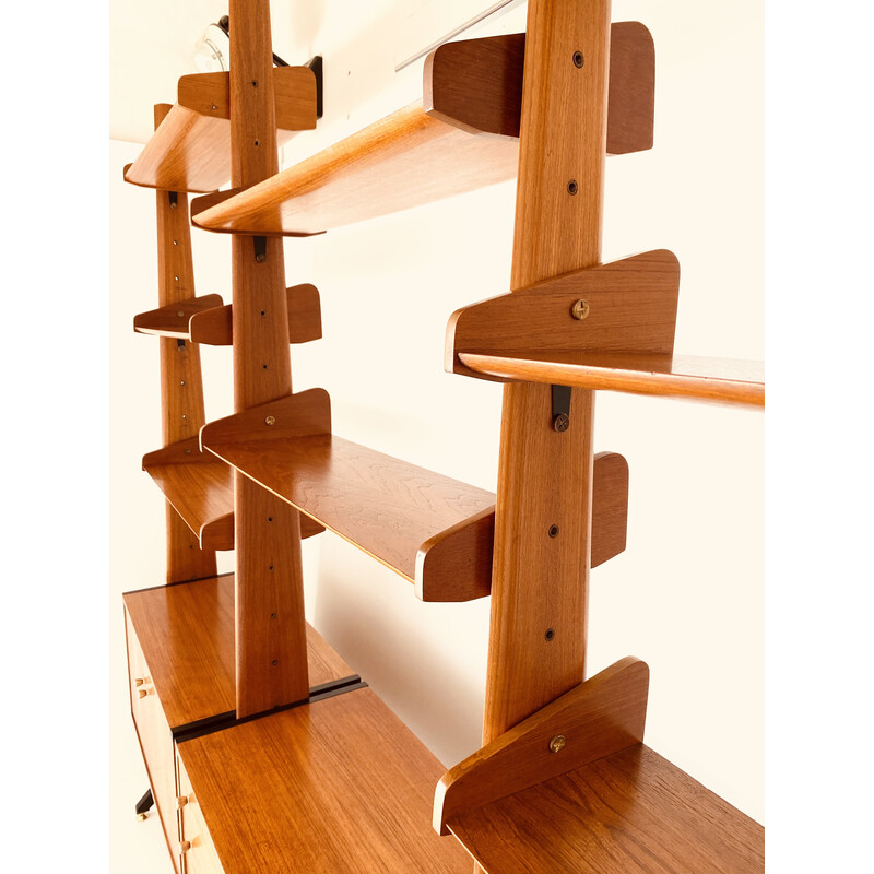 Modulares Bücherregal aus Holz von Vittorio Dassi, 1960er Jahre