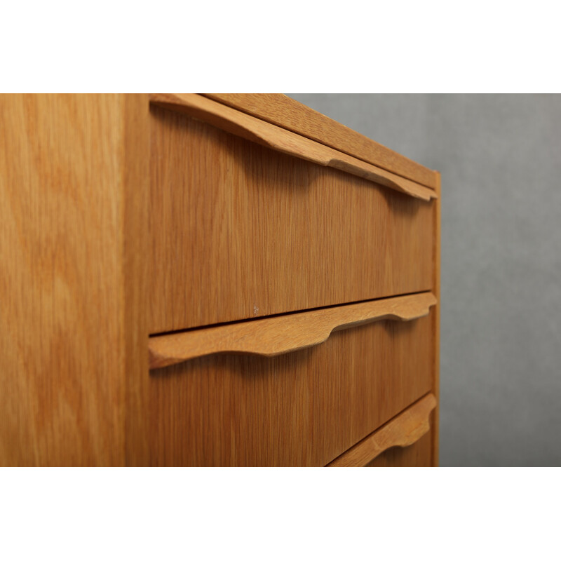 Small danish light oak chest of drawers - 1970s