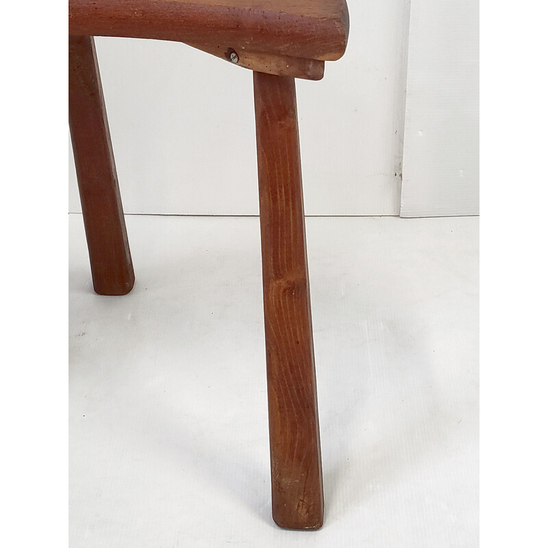Vintage Brutalist half-moon stool, 1960