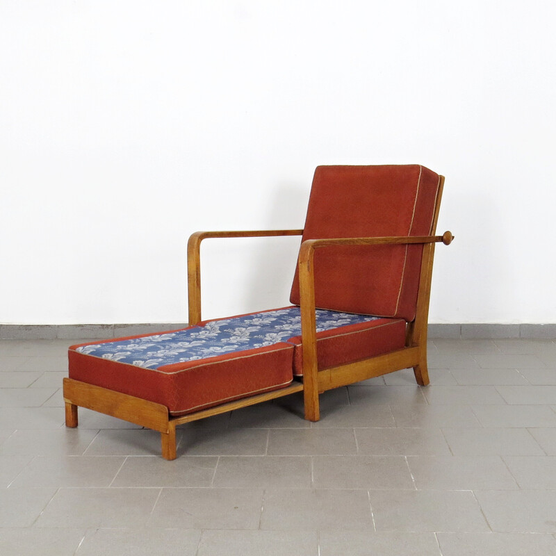 Vintage positioning and folding armchair