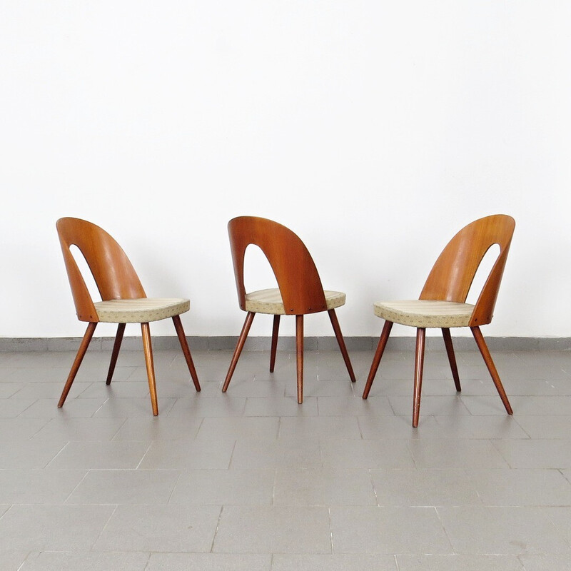 Set of 3 vintage dining chairs by Antonín Šuman for Tatra Nábytok