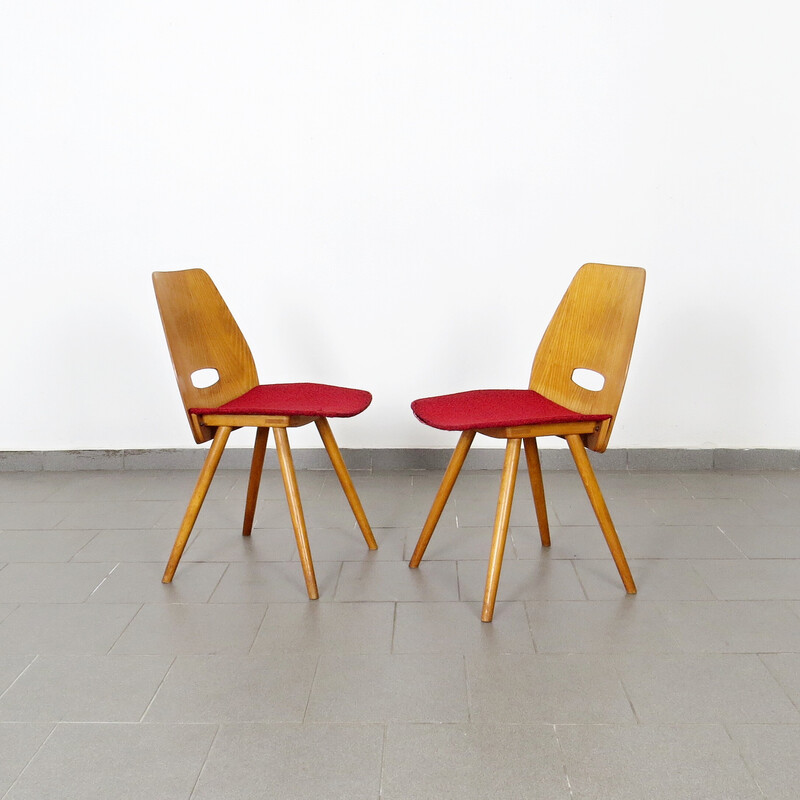 Set of 4 vintage dining chairs by František Jirák for Tatra nábytok