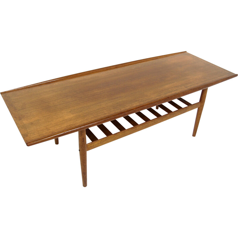 Mesa de centro vintage escandinava de teca por Grete Jalk para Glostrup Møbelfabrik, Dinamarca 1960