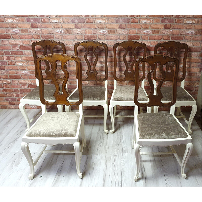 Conjunto de cadeiras vintage 6 em carvalho