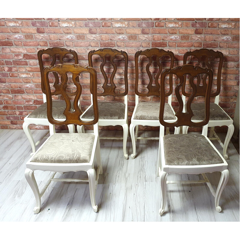 Set van vintage 6 stoelen in eikenhout