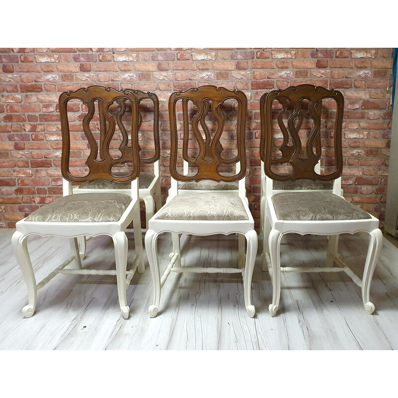 Set of vintage 6 chairs in oakwood