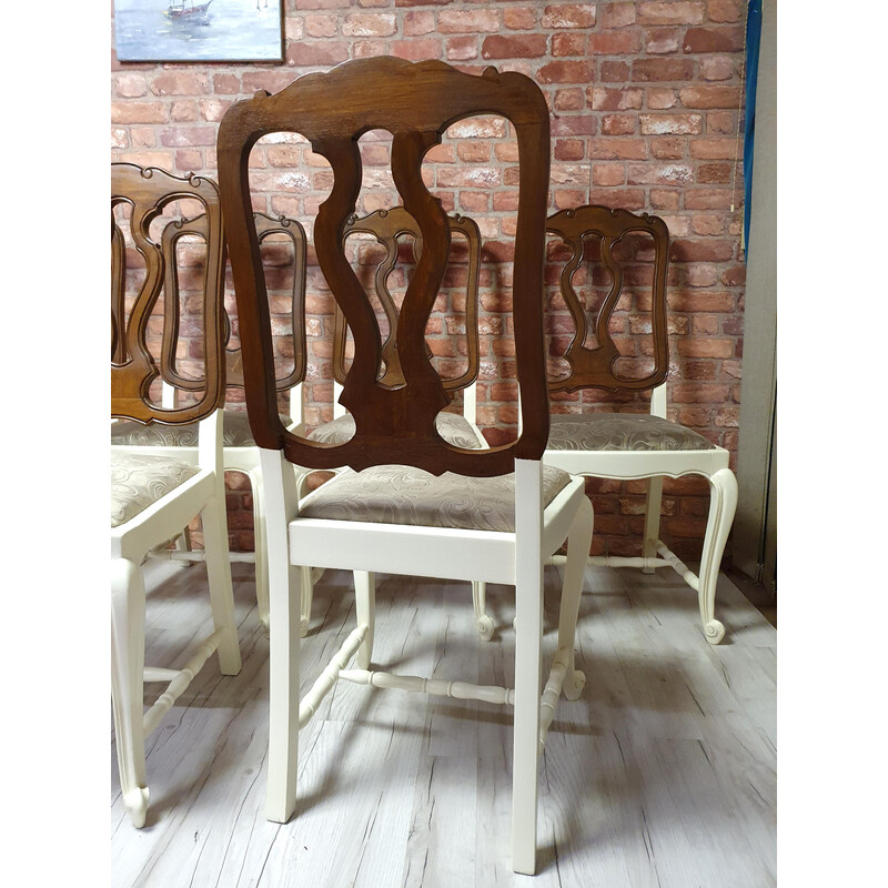 Set of vintage 6 chairs in oakwood