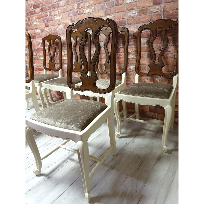 Set of vintage 6 chairs in oakwood