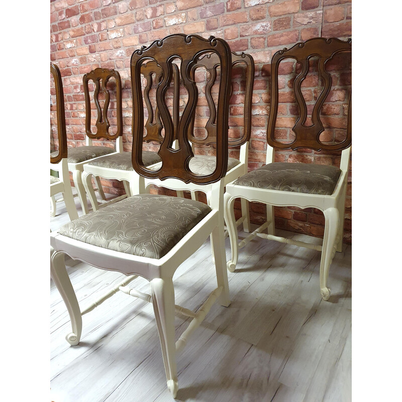 Set van vintage 6 stoelen in eikenhout
