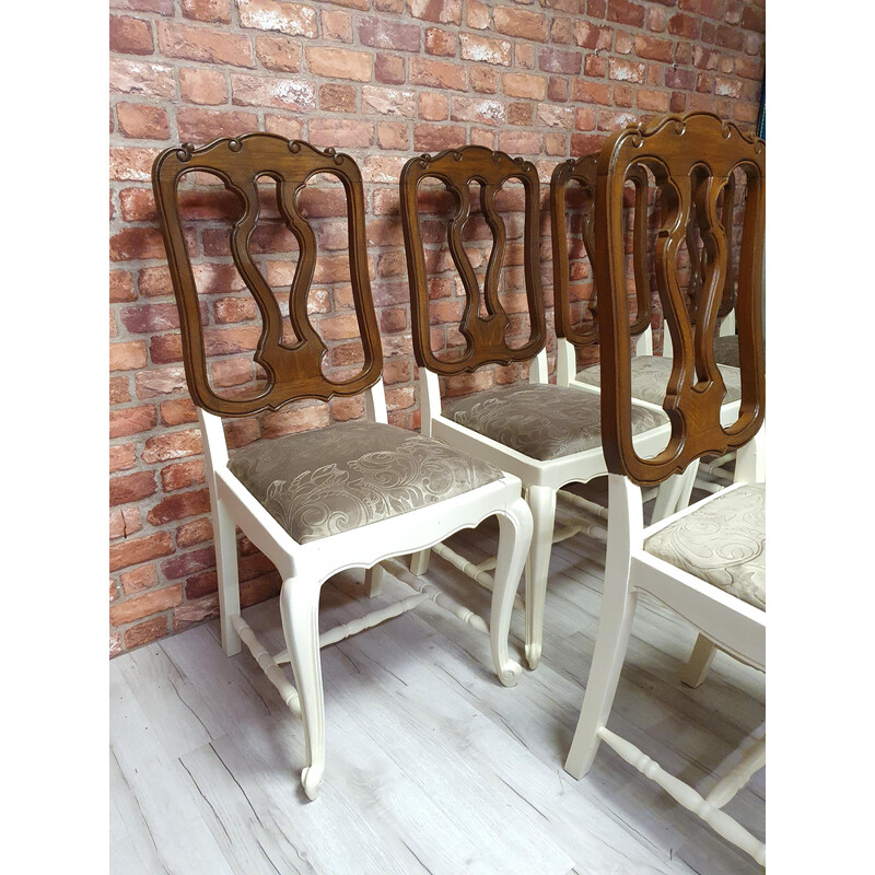 Set of vintage 6 chairs in oakwood