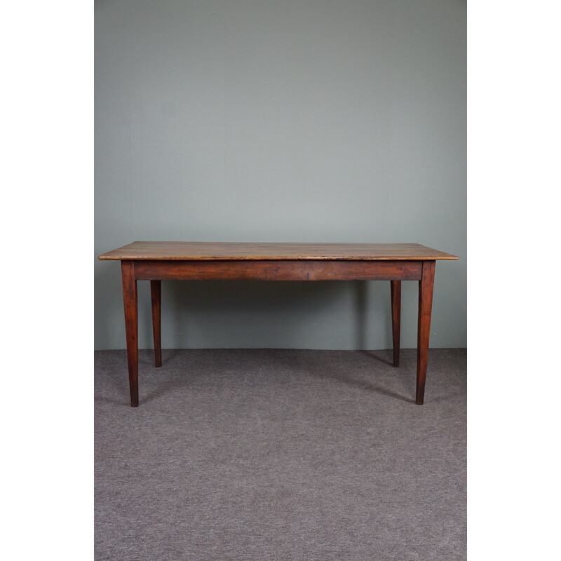 Vintage wood dining table, France 1860s