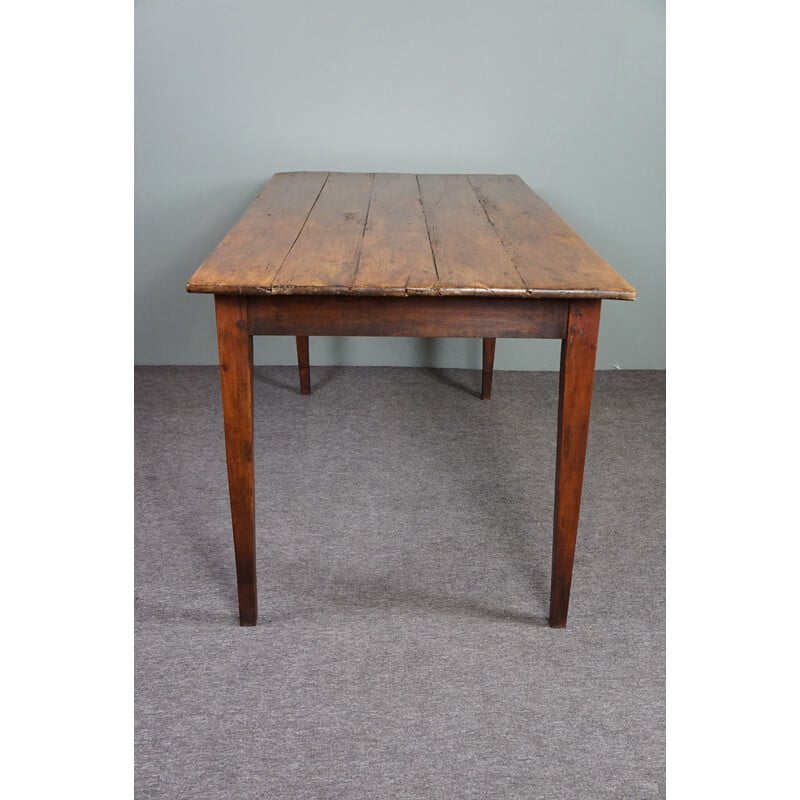 Vintage wood dining table, France 1860s