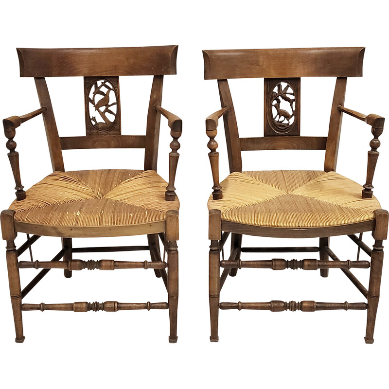 Pair of vintage Landes armchairs