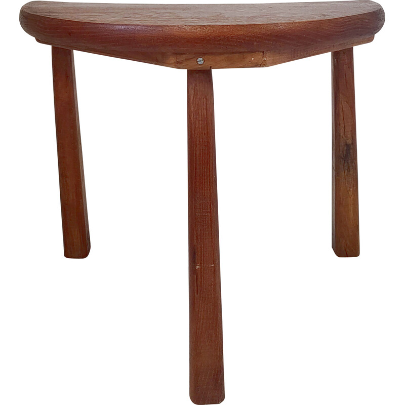 Vintage Brutalist half-moon stool, 1960