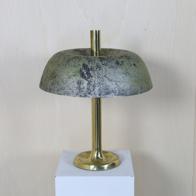 Lampe de table vintage en laiton et métal par Egon Hillebrand pour Hillebrand, Allemagne 1970