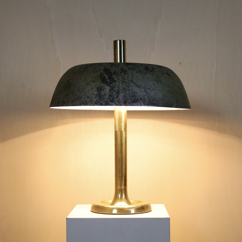 Lampe de table vintage en laiton et métal par Egon Hillebrand pour Hillebrand, Allemagne 1970