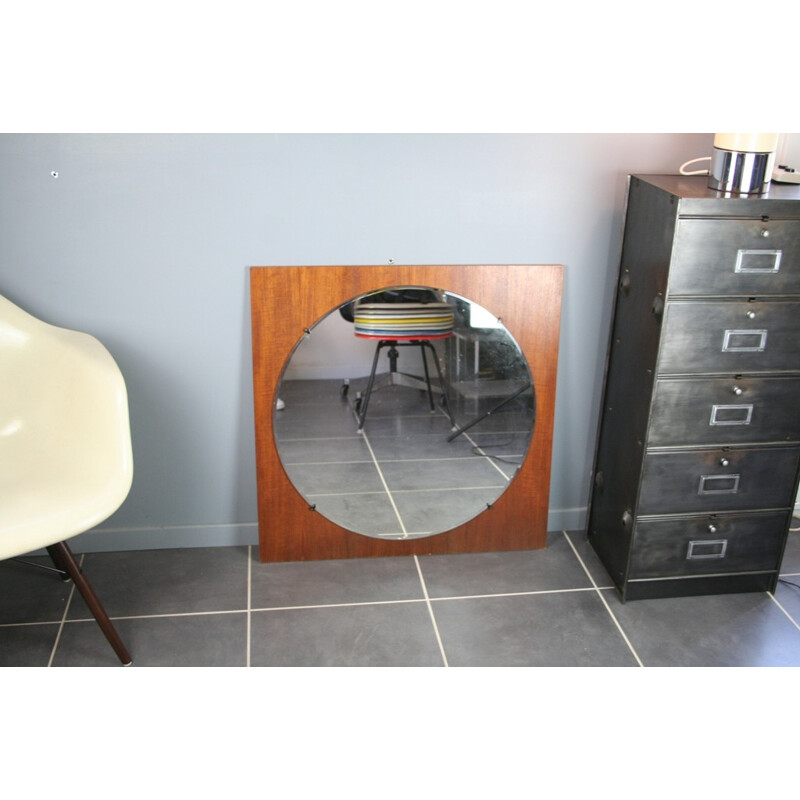 Mid century Scandinavian teak wall mirror - 1960s