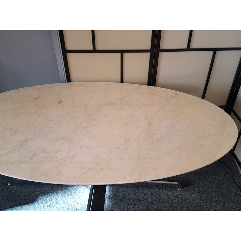 Vintage oval marble table by Roche Bobois