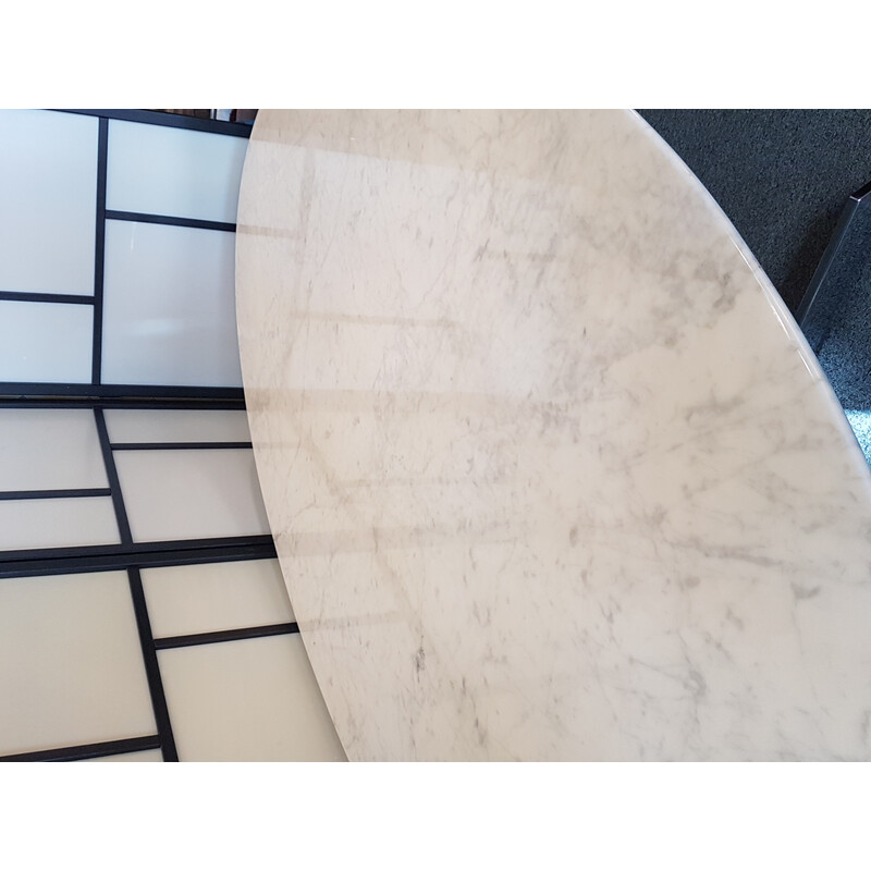 Vintage oval marble table by Roche Bobois