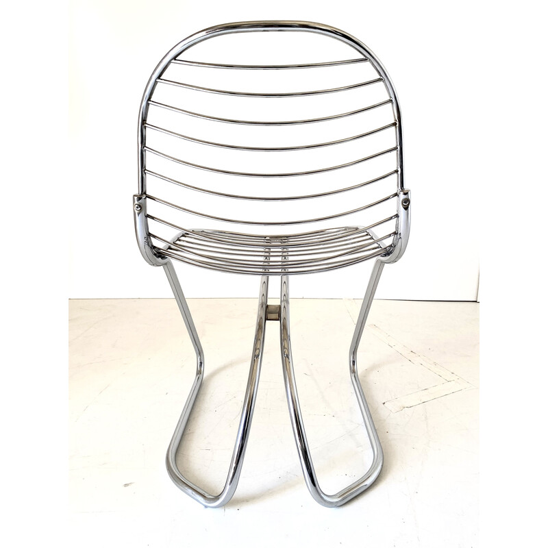 Ensemble de 4 chaises vintage chromées par Gastone Rinaldi pour Rima, Italie I970