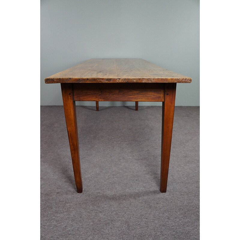 Vintage oakwood farmhouse dining table, France 1880s