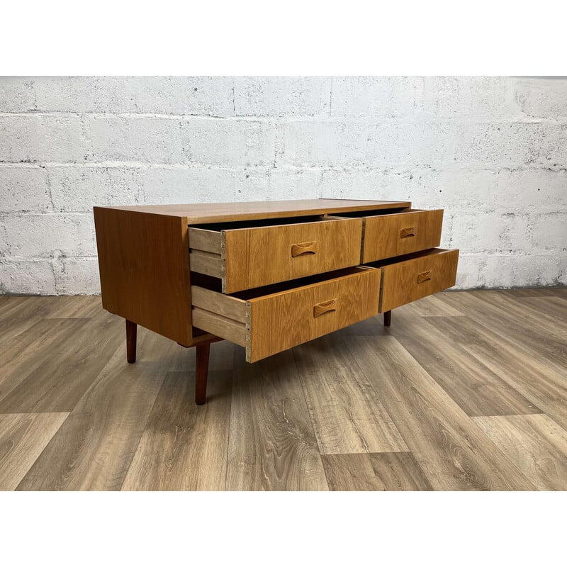 Scandinavian vintage teak 4 drawer chest of drawers by Clausen and Son, 1960
