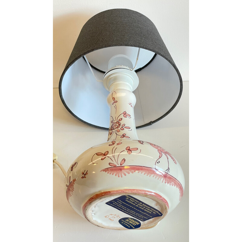 Lámpara de cerámica vintage de Faïencerie du Matet, Francia 1980