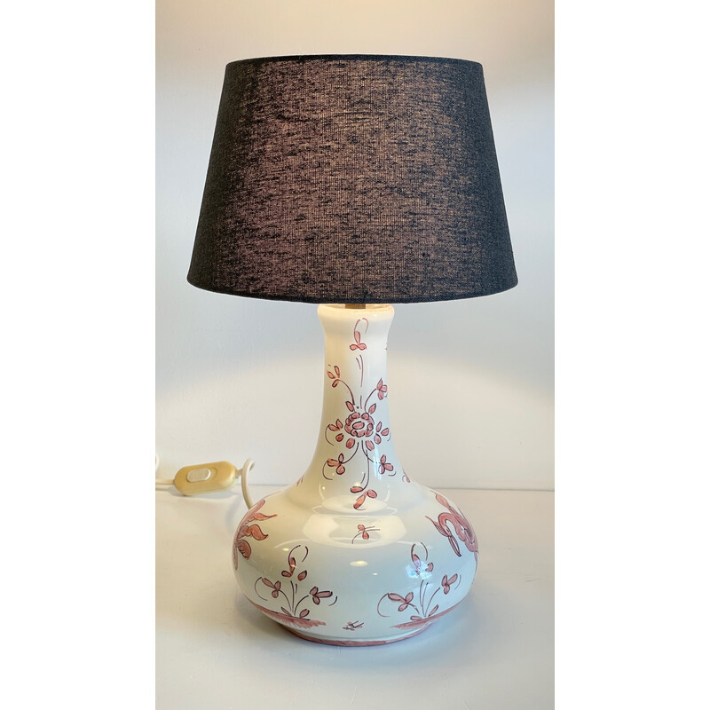 Vintage keramische lamp van Faïencerie du Matet, Frankrijk 1980