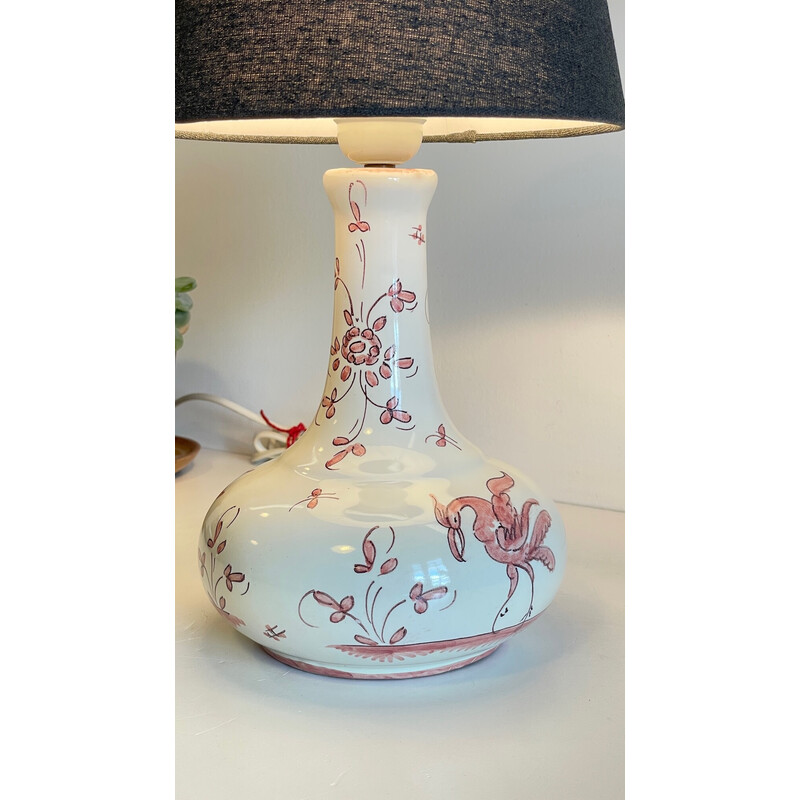 Vintage ceramic lamp by Faïencerie du Matet, France 1980