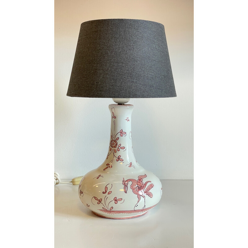 Vintage keramische lamp van Faïencerie du Matet, Frankrijk 1980
