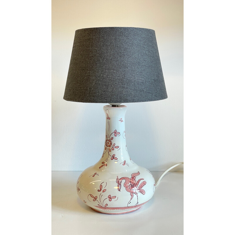 Vintage ceramic lamp by Faïencerie du Matet, France 1980