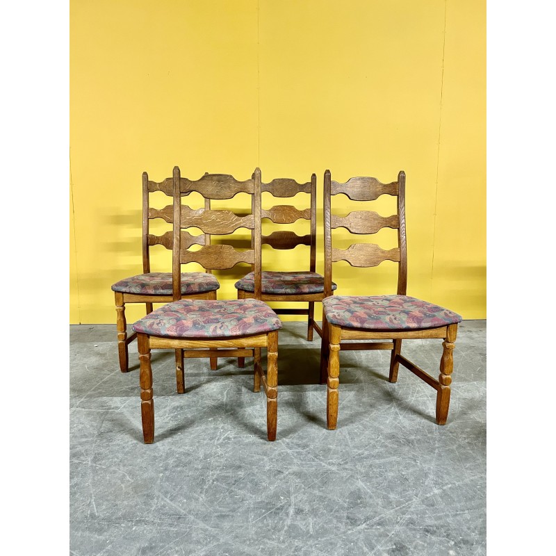 Set di 4 sedie vintage in rovere di Henning Kjaernulf per Eg Kvalitetsmobel, Danimarca 1960