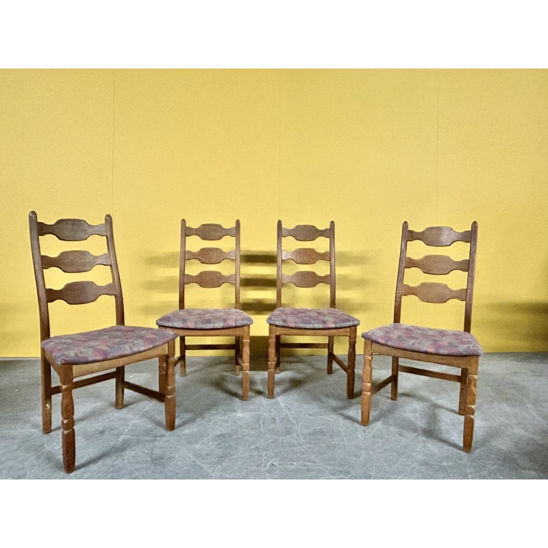 Ensemble de 4 chaises vintage en chêne vintage par Henning Kjaernulf pour Eg Kvalitetsmobel, Danemark 1960