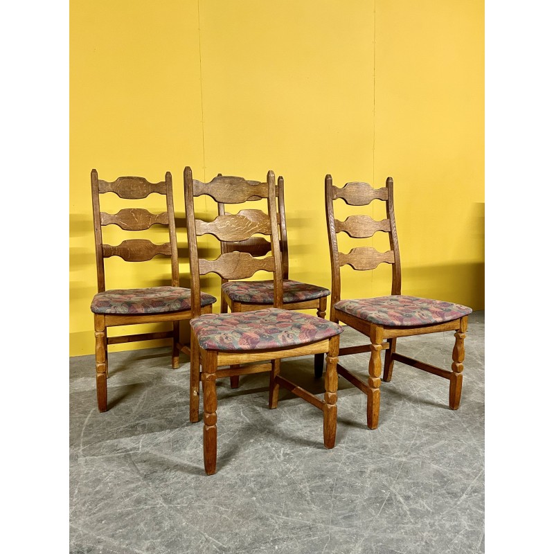 Ensemble de 4 chaises vintage en chêne vintage par Henning Kjaernulf pour Eg Kvalitetsmobel, Danemark 1960
