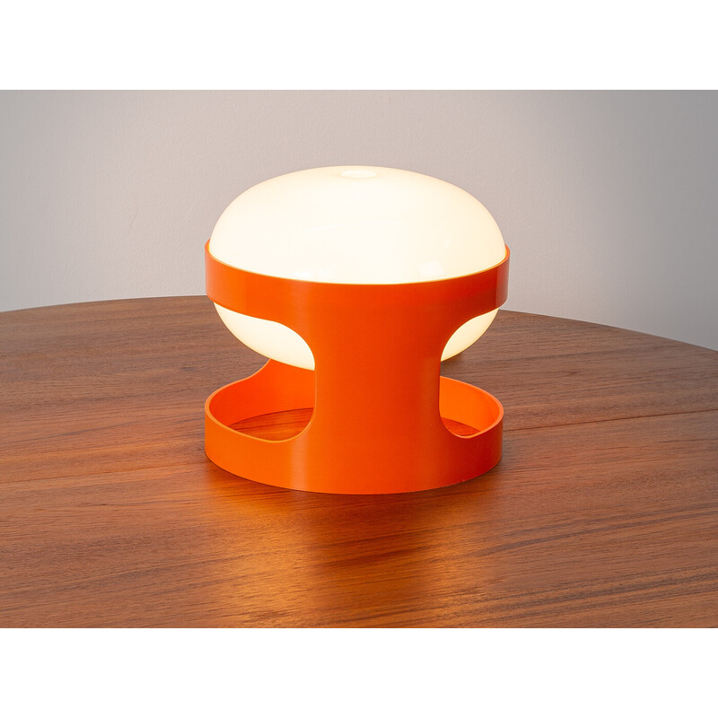 Lámpara de mesa vintage Kd27 en naranja por Joe Colombo para Kartell, Italia 1970