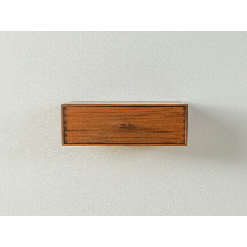 Vintage solid teak wall rack, Denmark 1960