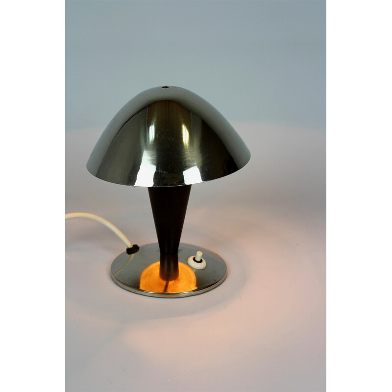 Lampe de table vintage chromée par Esc, Tchécoslovaquie 1940