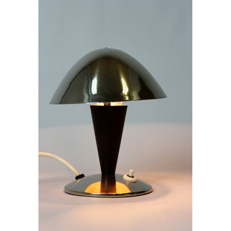 Lampe de table vintage chromée par Esc, Tchécoslovaquie 1940